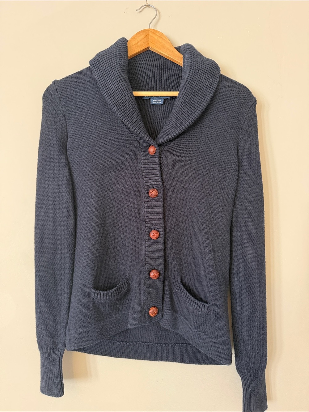 Ralph Lauren Blue Label Grandfather Cardigan Sweater Blue Size L